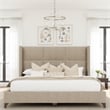 Savelle Square Upholstered Bed King Tan Performance Fabric