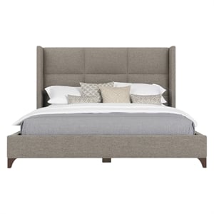Savelle Square Upholstered Bed Queen Gray Performance Fabric