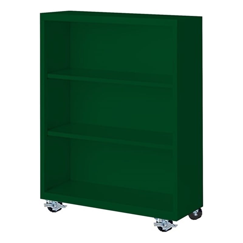 Steel Cabinets USA Mobile Bookcase in Green
