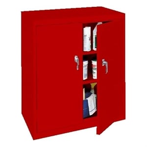 Steel Cabinets USA Counter High Cabinet in Red