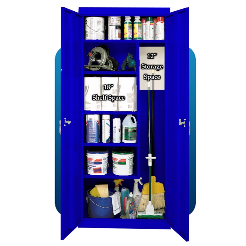 Steel Cabinets USA Janitorial Cabinet in Blue