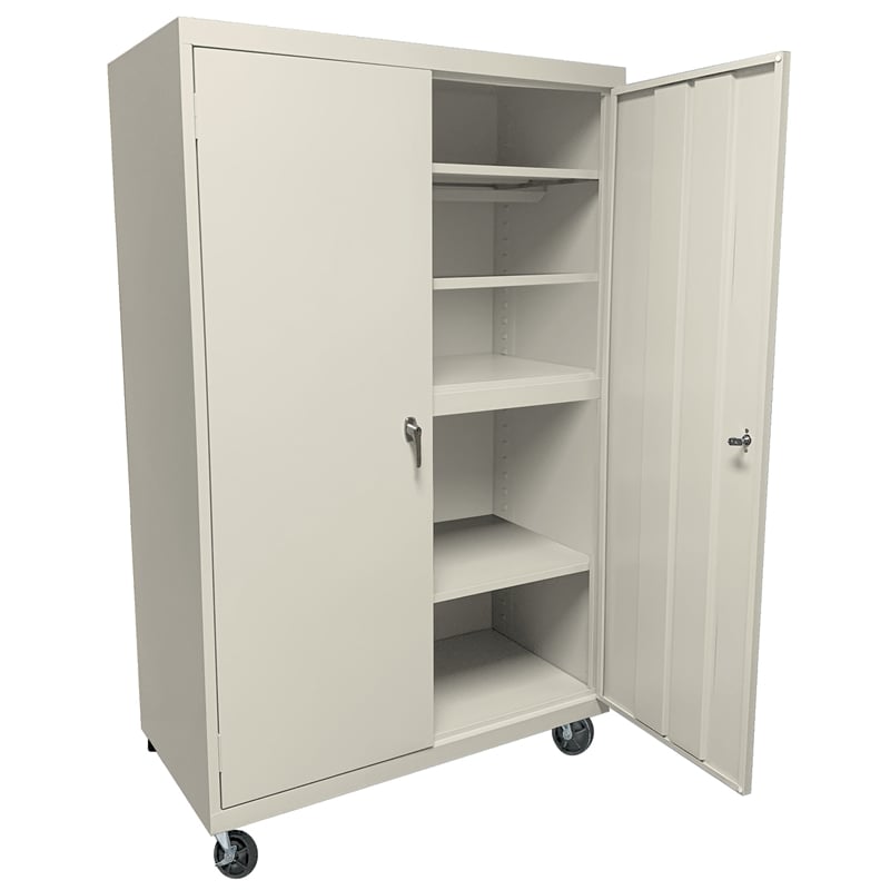 Steel Cabinets USA Mobile Storage Cabinet in Almond