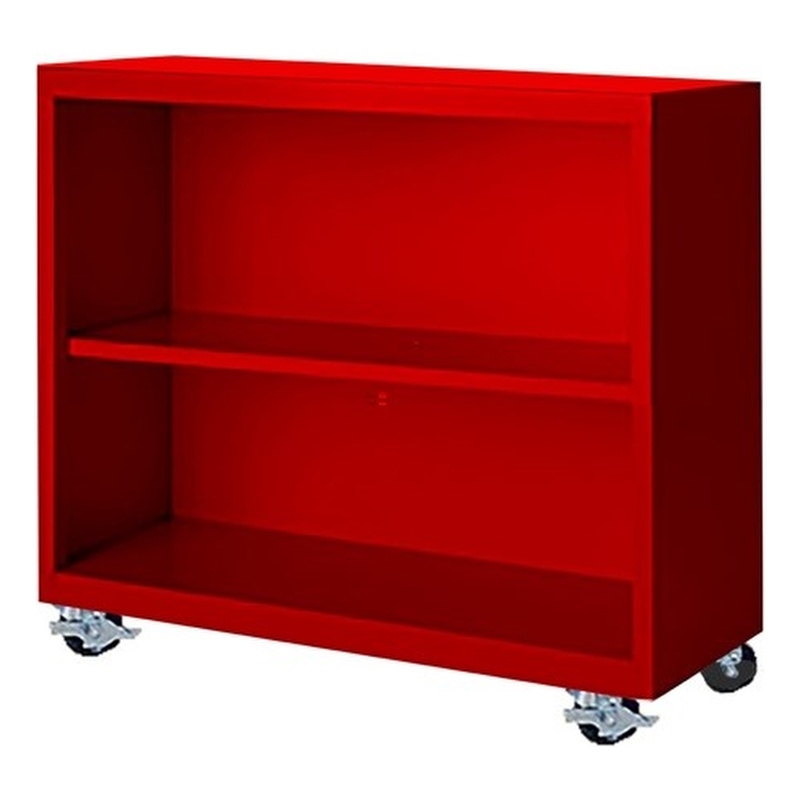 Steel Cabinets USA Mobile Bookcase in Red