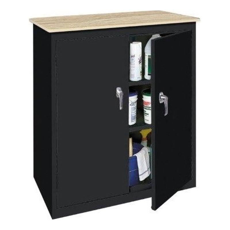 Steel Cabinets USA Counter High Cabinet in Black