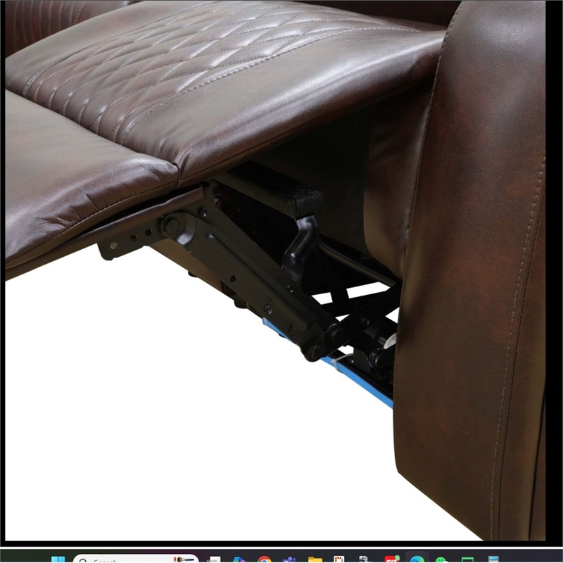 Star Home Living Breathing Leather 3-Piece Recliner Sofa Set in Dark Brown