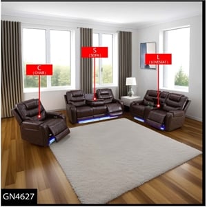 Star Home Living Breathing Leather 3-Piece Recliner Sofa Set in Dark Brown