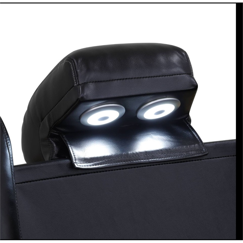 Star Home Living Breathing Leather 3-Piece Recliner Sofa in Black