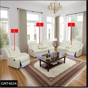 Star Home Living Breathing Leather 3-Piece Recliner Sofa Set in White