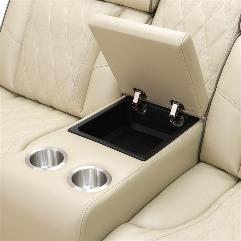 Star Home Living Breathing Leather 3-Piece Recliner Sofa Set in Beige