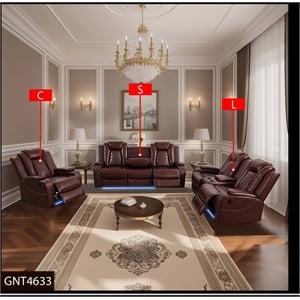 Star Home Living Breathing Leather 3-Piece Recliner Sofa Set in Brown