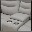 Star Home Living Breathing Leather/PVC 3-Piece Recliner Sofa Set in Light Gray