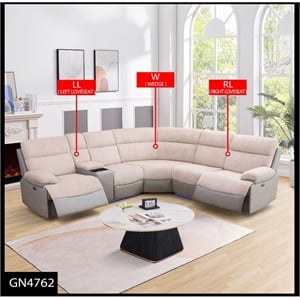 Star Home Living White/Gray Stripe Fabric and Technical Fabric Sofa Set