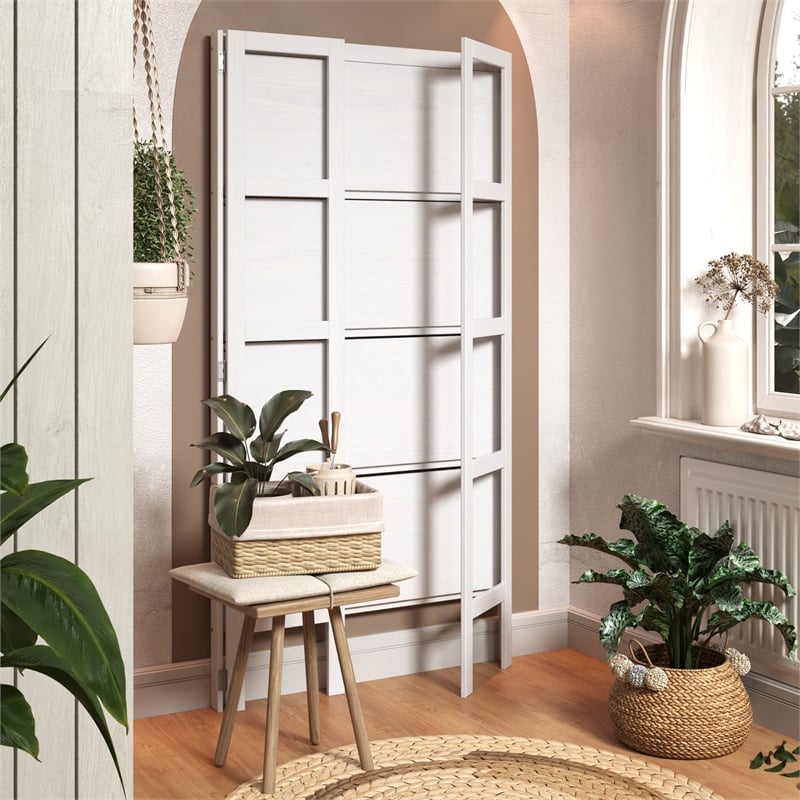 Jela Solid Wood 4 Shelf Folding Bookcase - White