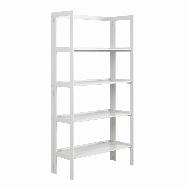 Jela Solid Wood 4 Shelf Folding Bookcase - White