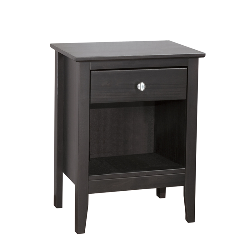 Jela Solid Wood Easy Pieces - Single Drawer End Table/Nightstand with Cubby