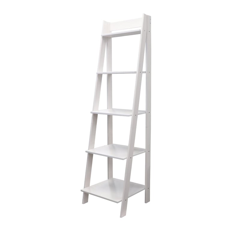 Jela Solid Wood 5 Shelf Ladder Solid White