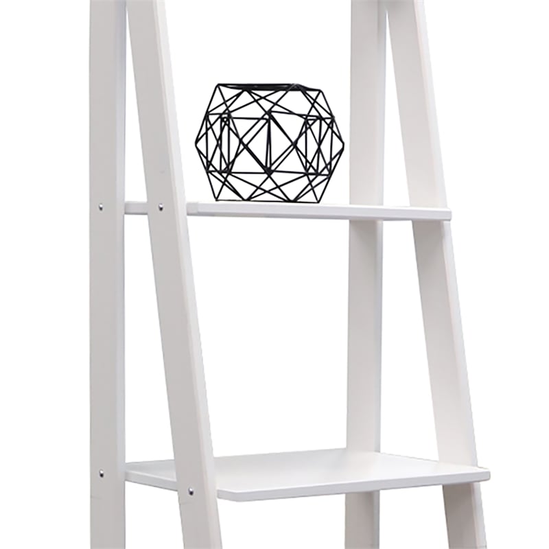 Jela Solid Wood 5 Shelf Ladder Solid White