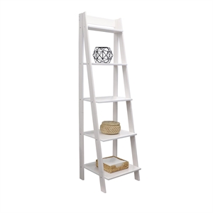 Jela Solid Wood 5 Shelf Ladder Solid White
