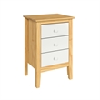 Jela Solid Wood Easy Pieces 3 Drawer End Table Natural w/White Front