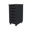 Jela Solid Wood 6 Drawer Roll Cart in Black