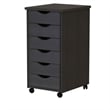Jela Solid Wood 6 Drawer Roll Cart in Black