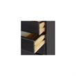 Jela Solid Wood 7 Drawer Gate Leg Roll Cart Desk in Black