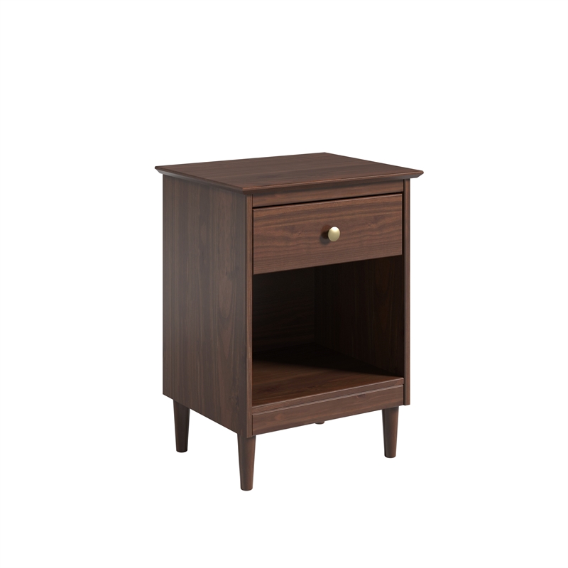 JELA Spencer 1 Drawer Nightstand in Walnut