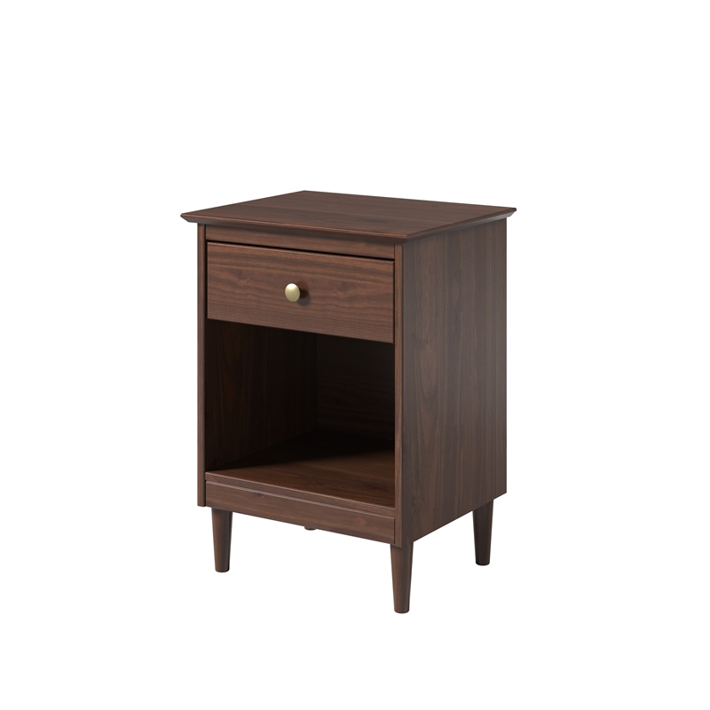 JELA Spencer 1 Drawer Nightstand in Walnut