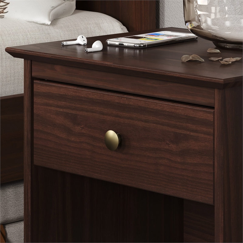 JELA Spencer 1 Drawer Nightstand in Walnut
