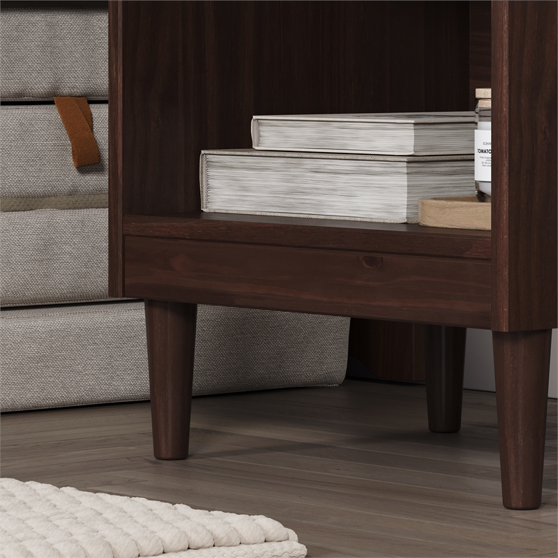JELA Spencer 1 Drawer Nightstand in Walnut