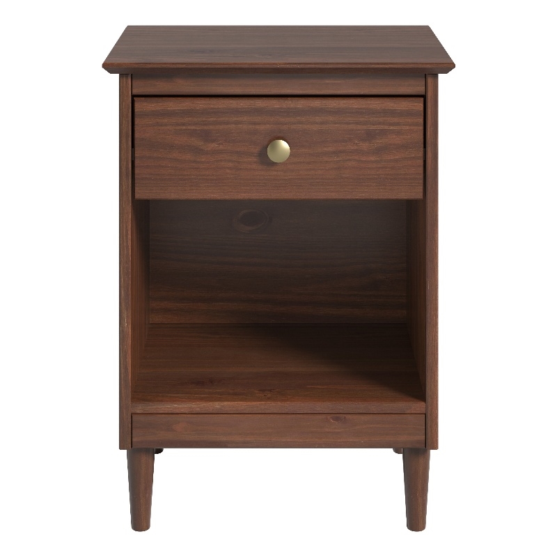 JELA Spencer 1 Drawer Nightstand in Walnut