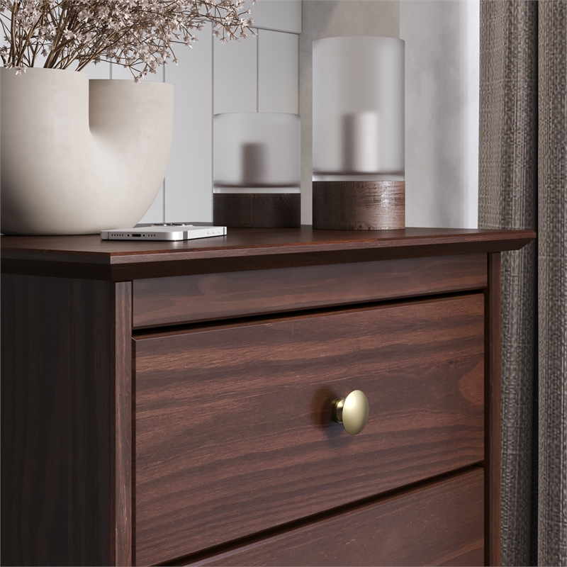 JELA Spencer 3 Drawer Nightstand in Walnut