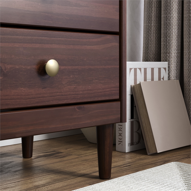 JELA Spencer 3 Drawer Nightstand in Walnut