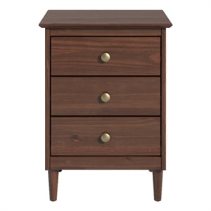 JELA Spencer 3 Drawer Nightstand in Walnut