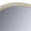 Oval Shaped Wooden Mirror with Molded Details- Antique White