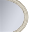 Oval Shaped Wooden Mirror with Molded Details- Antique White