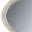 Oval Shaped Wooden Mirror with Molded Details- Antique White