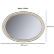 Oval Shaped Wooden Mirror with Molded Details- Antique White