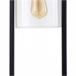 Table Lamp with Open Rectangular Metal Frame and Clear Shade- Black