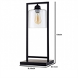 Table Lamp with Open Rectangular Metal Frame and Clear Shade- Black