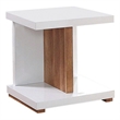 End Table with Open Bottom Parted Shelf- White and Brown