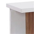 End Table with Open Bottom Parted Shelf- White and Brown