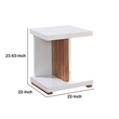 End Table with Open Bottom Parted Shelf- White and Brown