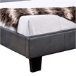 Faux Leather Upholstered Twin Bed with Vertical Stitched Details- Gray
