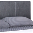 Faux Leather Upholstered Twin Bed with Vertical Stitched Details- Gray