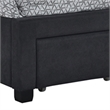 Fabric Upholstered Wooden Queen Size Bed with Bottom Drawers- Black