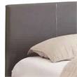 Leatherette Platform Style Queen Size Bed with Tapered Block Feet- Gray