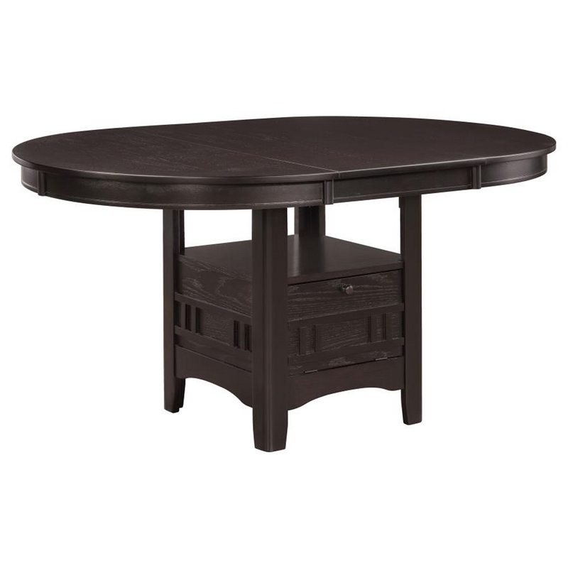 5 Piece Dining Set- 42 Inch Round Extendable Table With 4 Chairs- Espresso