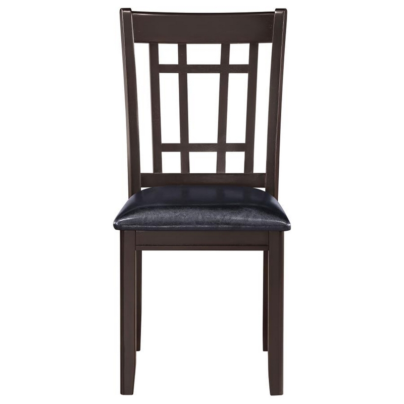 5 Piece Dining Set- 42 Inch Round Extendable Table With 4 Chairs- Espresso