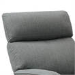 Fery 35 Inch Manual Recliner Chair- Gray Burlap- Cushioned Seat- Solid Wood